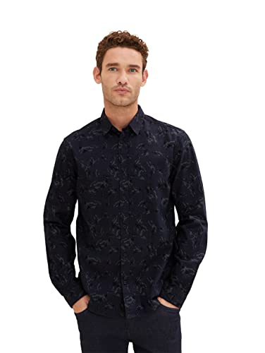 TOM TAILOR Herren 1033727 Hemd mit Muster, 30786 - Navy Shades Big Design, XXL von TOM TAILOR