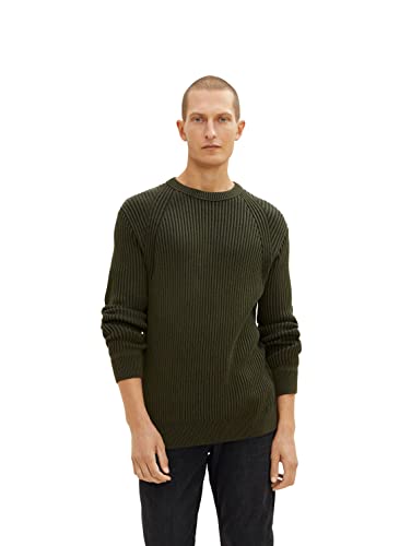 TOM TAILOR Herren 1034349 Basic Strickpullover, 10920 - Deep Forest Green, XXL von TOM TAILOR