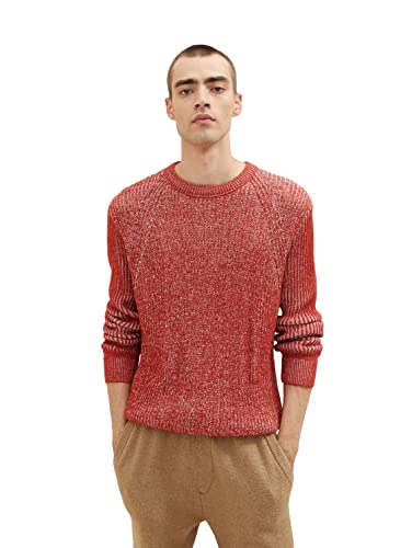 TOM TAILOR Herren 1034349 Basic Strickpullover, 26006 - Chili Oil Red, XL von TOM TAILOR