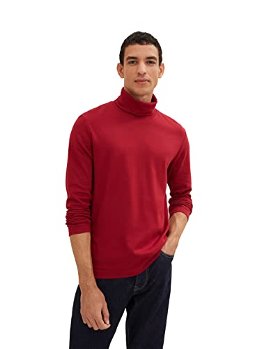 TOM TAILOR Herren 1034387 Langarmshirt mit Rollkragen, 13052 - Ivy Red, XL von TOM TAILOR