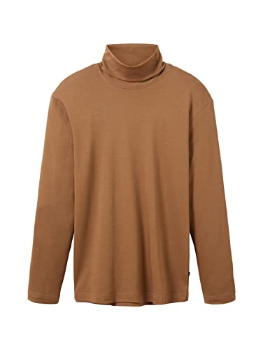 TOM TAILOR Herren 1034387 Langarmshirt mit Rollkragen, 15078 - Otter Brown, XXL von TOM TAILOR