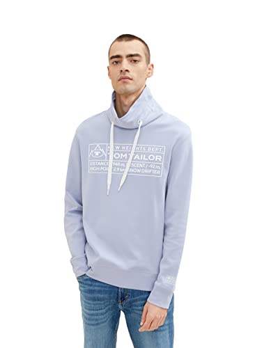 TOM TAILOR Herren 1034389 Sweatshirt mit Kragen, 14813 - Light Fern Blue, 3XL von TOM TAILOR