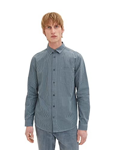 TOM TAILOR Herren 1034891 Hemd, 31177 - Navy Blue Mini Vichy, M von TOM TAILOR