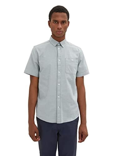 TOM TAILOR Herren 1034892 Hemd, 31198 - Bluish Green Chambray, XXL von TOM TAILOR