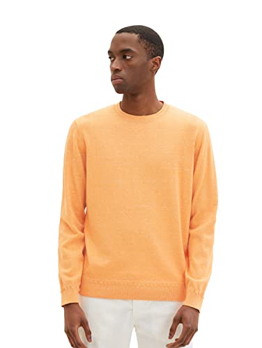 TOM TAILOR Herren 1034944 Pullover, 31431 - Orange Heather Melange, S von TOM TAILOR