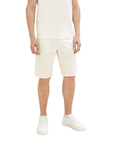 TOM TAILOR Herren 1035037 Slim Chino Bermuda Shorts mit Stretch, 13808 - Creme, 28 von TOM TAILOR