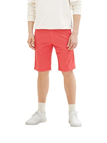 TOM TAILOR Herren 1035037 Slim Chino Bermuda Shorts mit Stretch, 31045 - Soft Berry Red, 28 von TOM TAILOR