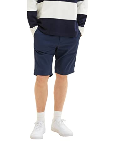 TOM TAILOR Herren 1035037 Slim Chino Bermuda Shorts mit Stretch, 31256 - Navy Rombos Minimal, 33 von TOM TAILOR