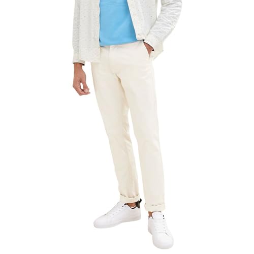 TOM TAILOR Herren 1035046 Travis Slim Chino Hose, 13808 - Creme, 27W / 34L von TOM TAILOR