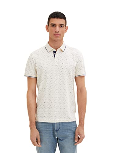 TOM TAILOR Herren 1035521 Poloshirt, 31266 - Off White Multicolor Design, M von TOM TAILOR