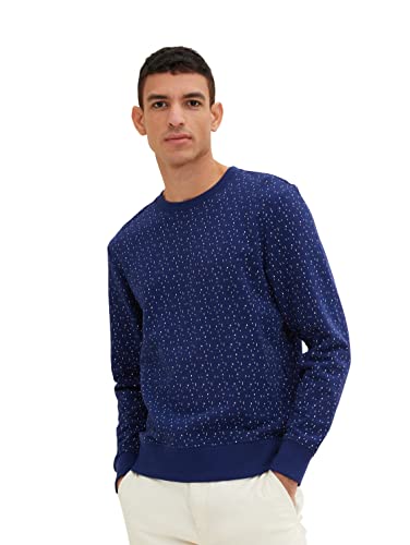 TOM TAILOR Herren 1035522 Sweatshirt, 31265 - Dark Blue Multicolor Design, XL TOM TAILOR Herren 1035522 Sweatshirt, 31265 - Dark Blue Multicolor Design, XL von TOM TAILOR