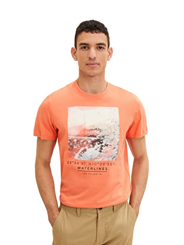 TOM TAILOR Herren 1035525 T-Shirt, 11834 - Soft Peach Orange, L von TOM TAILOR