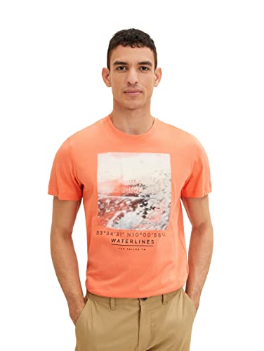 TOM TAILOR Herren 1035525 T-Shirt, 11834 - Soft Peach Orange, M von TOM TAILOR
