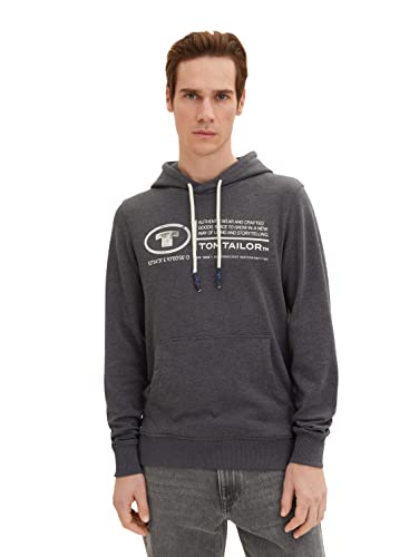 TOM TAILOR Herren 1035531 Sweatshirt, 11086 - Dark Grey Melange, XXL von TOM TAILOR