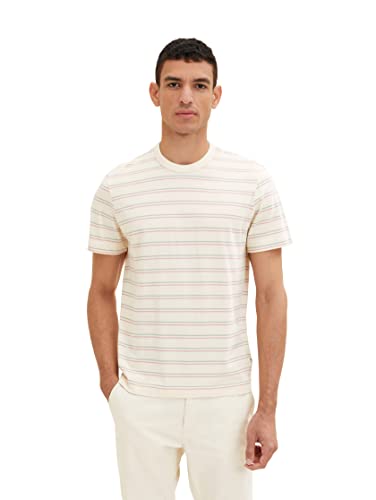 TOM TAILOR Herren 1035539 T-Shirt, 31459 - Vintage Beige Multi Stripe, XL von TOM TAILOR