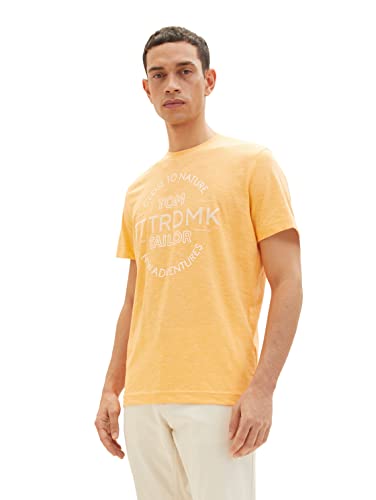 TOM TAILOR Herren 1035635 T-Shirt, 31506 - Washed Out Orange Grindle, XL von TOM TAILOR