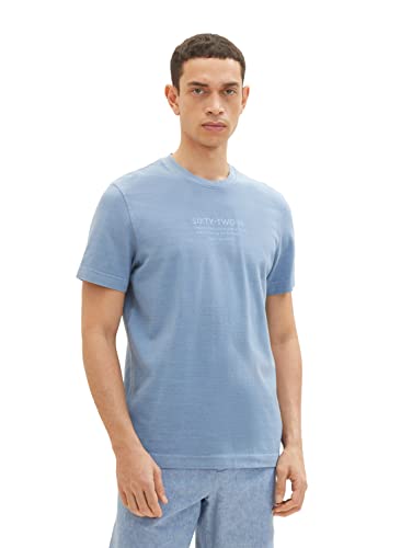 TOM TAILOR Herren 1035637 T-Shirt, 12364 - Greyish Mid Blue, XXL von TOM TAILOR