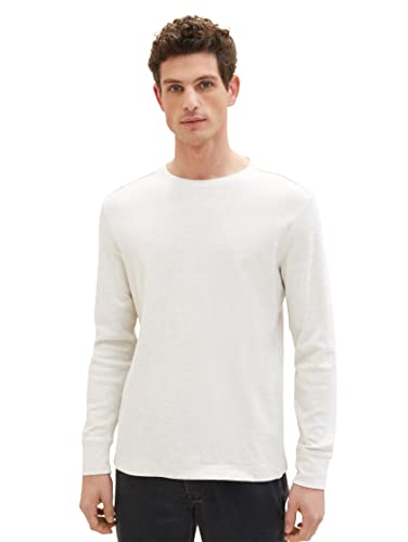 TOM TAILOR Herren 1035645 Longsleeve T-Shirt, 31494 - Vintage Beige Melange, XXL von TOM TAILOR