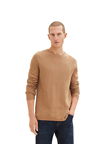 TOM TAILOR Herren 1035762 Pullover, 18950-Havana Brown Melange, M von TOM TAILOR