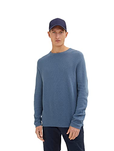 TOM TAILOR Herren 1035762 Pullover, 30278-China Blue Melange, XXL von TOM TAILOR