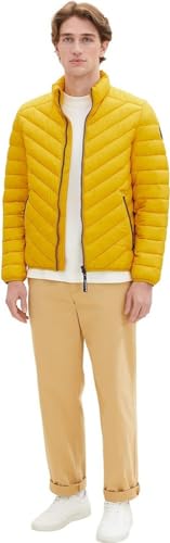 TOM TAILOR Herren 1036073 Lightweight Steppjacke mit Stehkragen, 32096-symphonic Sun Yellow, L von TOM TAILOR