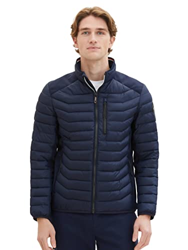 TOM TAILOR Herren 1036075 Hybrid Steppjacke mit Stehkragen, 10668-sky Captain Blue, S von TOM TAILOR