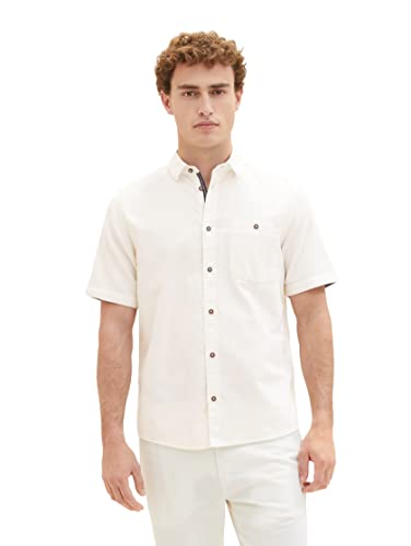 TOM TAILOR Herren 1036213 Hemd, 10338 - Soft Light Beige, L von TOM TAILOR