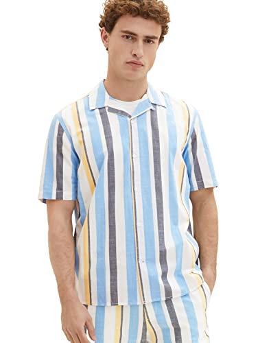 TOM TAILOR Herren 1036217 Hemd, 31778 - Blue Multicolor Big Stripe, M von TOM TAILOR