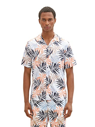 TOM TAILOR Herren 1036232 Sommer-Hemd mit Muster, 31837-Orange Colorful Leaf Design, XXL TOM TAILOR Herren 1036232 Sommer-Hemd mit Muster, 31837-Orange Colorful Leaf Design, XXL von TOM TAILOR