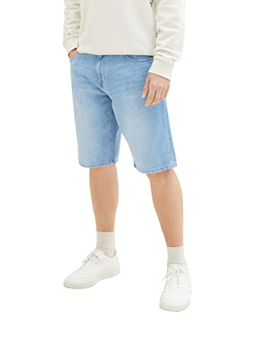 TOM TAILOR Herren 1036290 Bermuda Jeans Shorts, 10118 - Used Light Stone Blue Denim, 32 von TOM TAILOR