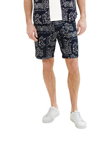 TOM TAILOR Herren 1036297 Bermuda Shorts, 31783 - Navy Big Paisley Design, L von TOM TAILOR