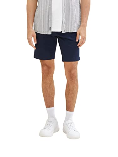 TOM TAILOR Herren 1036309 Slim Chino Bermuda Shorts mit Stretch, 10668-Sky Captain Blue, 32 von TOM TAILOR