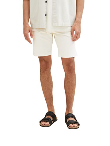 TOM TAILOR Herren 1036309 Slim Chino Bermuda Shorts mit Stretch, 13808-Creme, 28 von TOM TAILOR