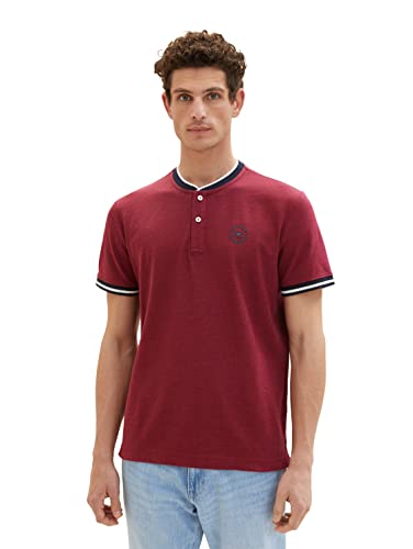 TOM TAILOR Herren 1036325 Poloshirt, 32013 - Berry Red Two Tone, M von TOM TAILOR