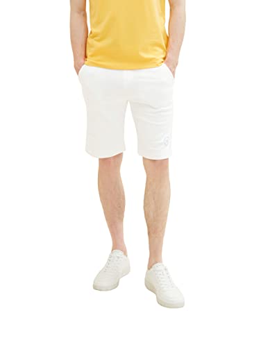 TOM TAILOR Herren 1036329 Bermuda Sweatpants Shorts, 10332 - Off White, L von TOM TAILOR