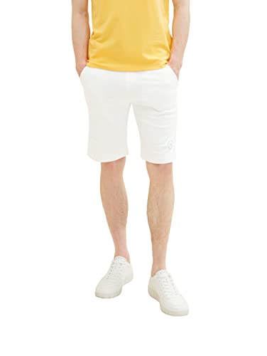 TOM TAILOR Herren 1036329 Bermuda Sweatpants Shorts, 10332 - Off White, M von TOM TAILOR