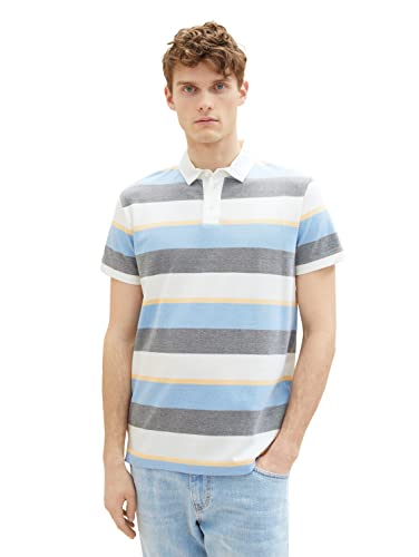 TOM TAILOR Herren 1036332 Poloshirt, 31778 - Blue Multicolor Big Stripe, M von TOM TAILOR