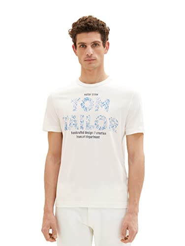 TOM TAILOR Herren 1036334 T-Shirt, 10332 - Off White, XXL von TOM TAILOR