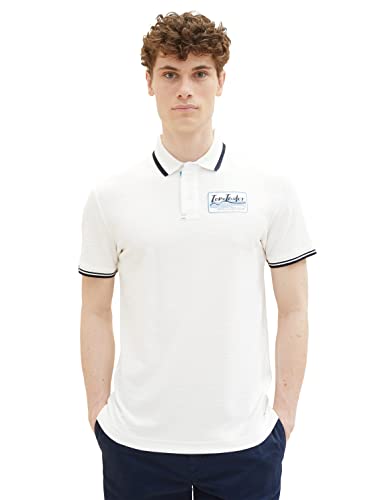 TOM TAILOR Herren 1036340 Poloshirt, 10332 - Off White, L von TOM TAILOR