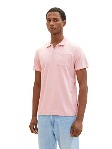 TOM TAILOR Herren 1036368 Poloshirt mit Brusttasche, 11055-Morning Pink, L von TOM TAILOR