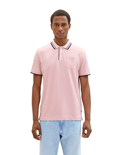 TOM TAILOR Herren 1036370 Piqué Poloshirt mit Brusttasche, 11055-Morning Pink, XXL von TOM TAILOR