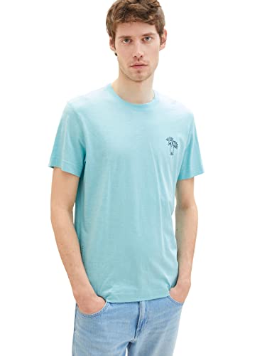 TOM TAILOR Herren 1036374 T-Shirt mit Palmen-Print, 31046-Blue Tibetan Stone, XXL von TOM TAILOR