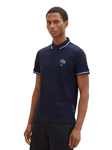 TOM TAILOR Herren 1036379 Poloshirt mit Palmen-Print, 10668-Sky Captain Blue, M TOM TAILOR Herren 1036379 Poloshirt mit Palmen-Print, 10668-Sky Captain Blue, M von TOM TAILOR