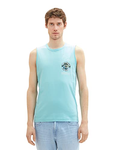 TOM TAILOR Herren 1036399 Tanktop mit Foto-Print, 31046-Blue Tibetan Stone, M von TOM TAILOR