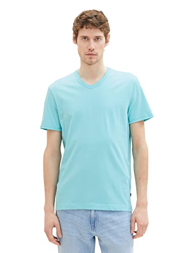 TOM TAILOR Herren 1036403 Basic T-Shirt mit V-Ausschnitt, 31046-Blue Tibetan Stone, 3XL von TOM TAILOR