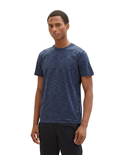 TOM TAILOR Herren 1036417 Basic T-Shirt, 32033-Blue Streaky Melange, XXL von TOM TAILOR