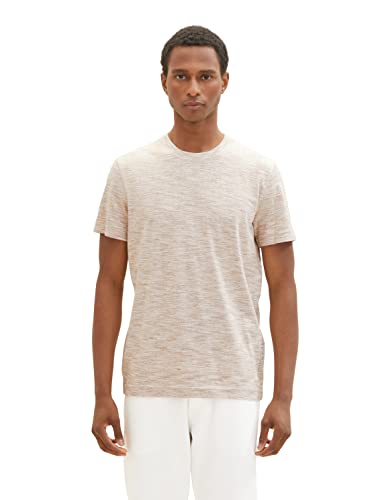 TOM TAILOR Herren 1036417 Basic T-Shirt, 32034-White Streaky Melange, M von TOM TAILOR