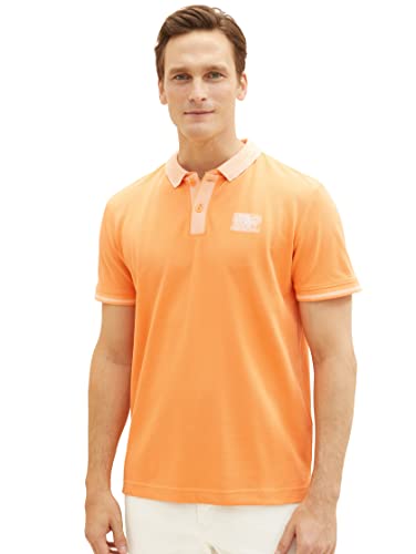 TOM TAILOR Herren 1036428 Poloshirt mit Stretch-Anteil, 22195-Fruity Melon Orange, 3XL von TOM TAILOR