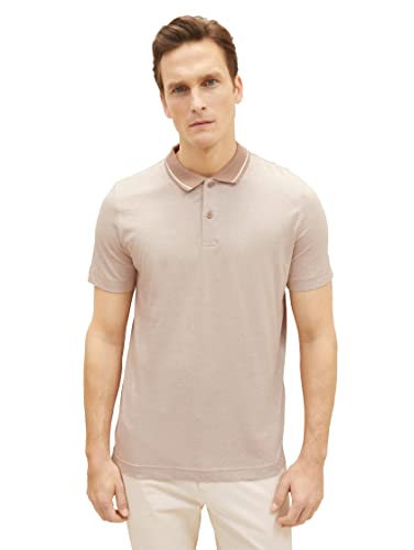 TOM TAILOR Herren 1036437 Poloshirt mit Streifen, 31990-Desert Fawn White Stripes, 3XL von TOM TAILOR