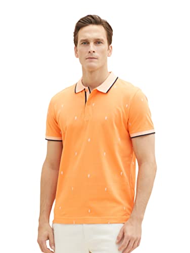 TOM TAILOR Herren 1036439 Poloshirt mit Muster, 31967-Orange Tonal Scattered Design, 3XL von TOM TAILOR